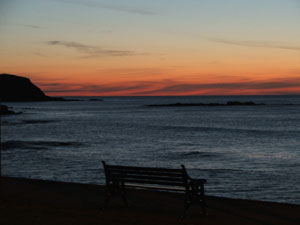 Spectacular sunset out to sea from the cottage